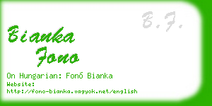 bianka fono business card